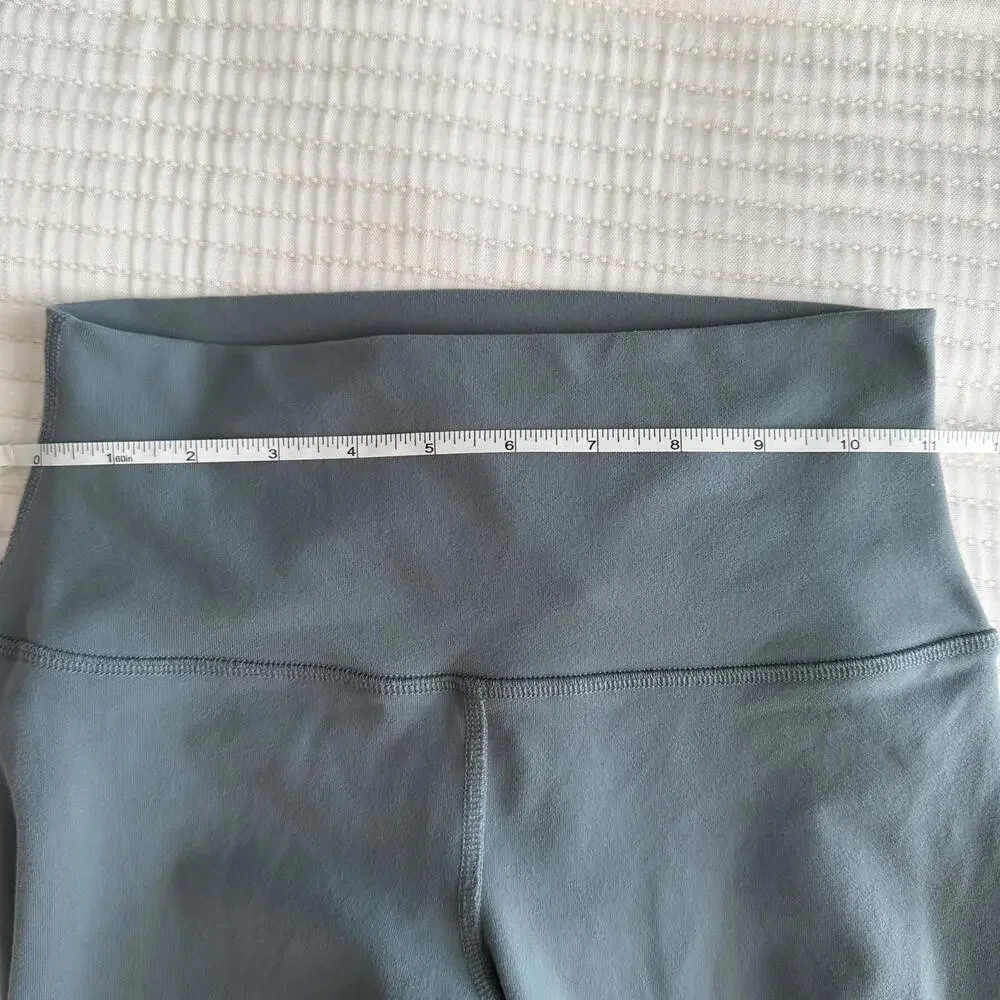 Alo Yoga Coast Mesh Leggings Women's Blue Capri Cropped Yoga Training XS or S